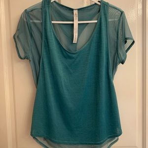 Lululemon Double Layered Teal Exercise Shirt